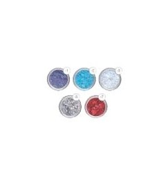 Glitter Stars with Hole - white