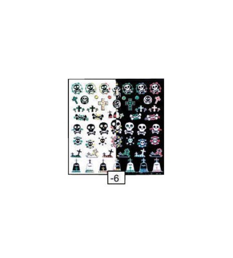 Nail Art Sticker Black e White - Skull and crossbones
