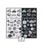 Nail Art Sticker Black e White - Pumpkins