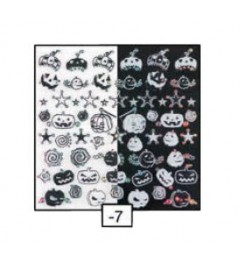 Nail Art Sticker Black e White - Pumpkins