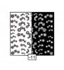 Nail Art Sticker Black e White - fancy flowers