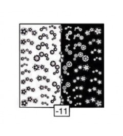 Nail Art Sticker Black e White - fancy flowers