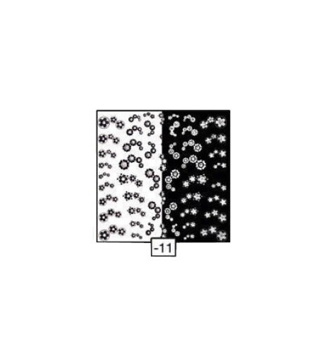 Nail Art Sticker Black e White - fancy flowers