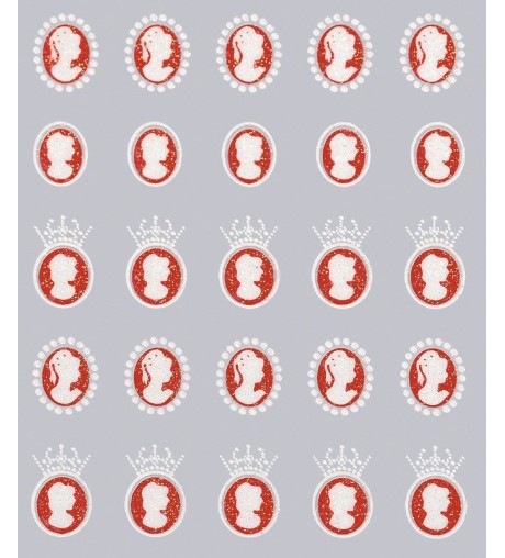 Nail Art Sticker - red cameo